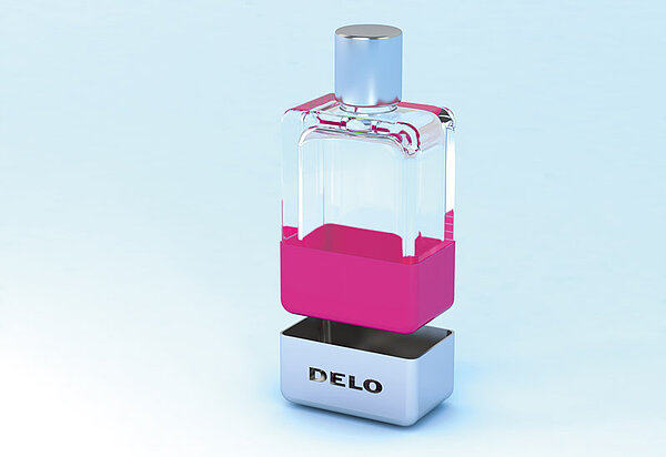 Parfum-Flakon verklebt mit DELO-Klebstoff