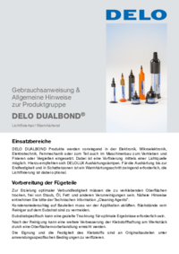 DELO DUALBOND Gebrauchsanweisung & Allgemeine Hinweise zur Produktgruppe