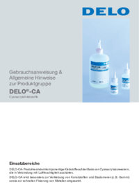 DELO-CA DELO-CA Gebrauchsanweisung & Allgemeine Hinweise zur Produktgruppe
