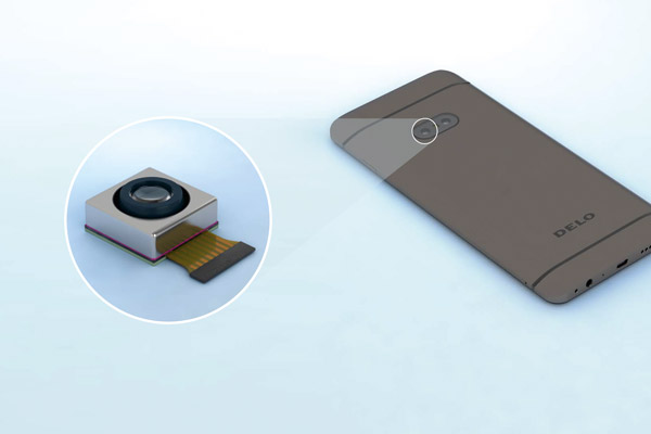 Darstellung Smartphone mit Kamera verklebt mit DELO-Klebstoff